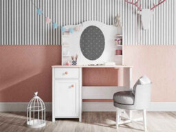 Arte Luna Contemporary Computer Desk 1 Drawer 1 Door White And Pink (H)780mm (W)1040mm (D)500mm - thumbnail 4