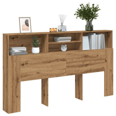 Berkfield Headboard Cabinet Artisan Oak 180X19X103.5 Cm Engineered Wood - image 1