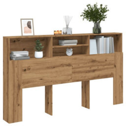 Berkfield Headboard Cabinet Artisan Oak 180X19X103.5 Cm Engineered Wood - thumbnail 1