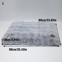Bingopaw Grey Ultra Plush Pet Beds Puppy Mattress, Washable Cover, 90X60X10Cm - thumbnail 2