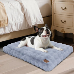 Bingopaw Grey Ultra Plush Pet Beds Puppy Mattress, Washable Cover, 90X60X10Cm - thumbnail 1
