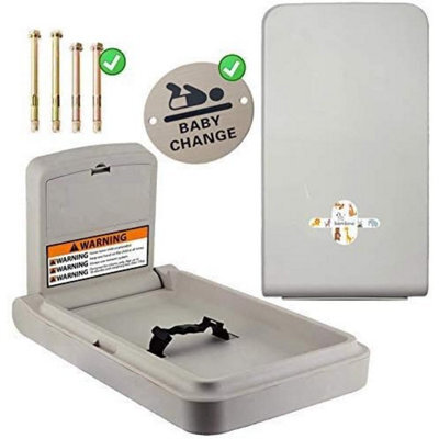 Pro-Kleen Bambino Wall Mounted Baby Nappy Changing Table Unit Vertical Fold Down Commercial Space Saver With Free Baby Changer Door Sign - image 1