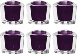 Simpa 6Pc Heavy Weight Glass Tea Light Holders - Purple