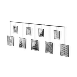 Umbra Exhibit Picture Frame Gallery Set, Adjustable Wall Collage Displays Nine Photos (Four 5 X 7 And Five 8 X 10), Of 9, Black