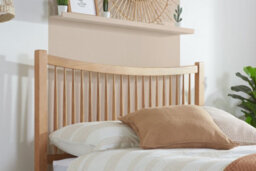 Save On Goods UK 4Ft6 Double Solid, Strong Real Oak Bed Frame,spindle Headend,bedstead.oak Wood Wooden - thumbnail 5