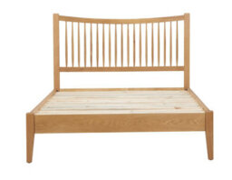 Save On Goods UK 4Ft6 Double Solid, Strong Real Oak Bed Frame,spindle Headend,bedstead.oak Wood Wooden - thumbnail 2