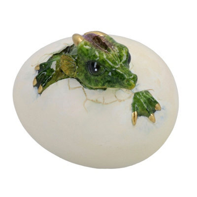 AB Tools Green Baby Dragon Egg Hatching Resin Fantasy Sculpture Statue Ornament - image 1
