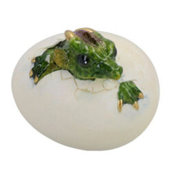 AB Tools Green Baby Dragon Egg Hatching Resin Fantasy Sculpture Statue Ornament - thumbnail 1