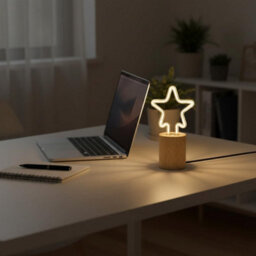 Ledsone Wooden Table Lamp With Decorative Bulb Small Bedside Desk Light, Natural Wood Base, Warm Ambient Lighting - thumbnail 7