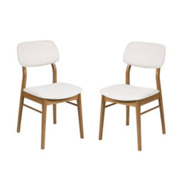Oakham Sorella Premium White Boucle Upholstered Dining Chairs - Set Of 2 - thumbnail 1