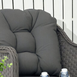 Outsunny 4 Pcs Rattan Garden Furniture, Padded Cushions Conversation Sofa Set - thumbnail 8