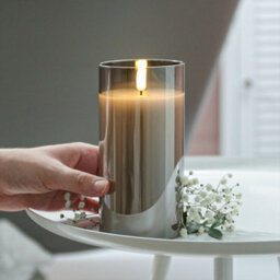 Living And Home 3-Piece Simulated Cylindrical Glass Flameless Led Candle Set - thumbnail 2
