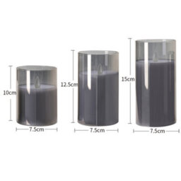 Living And Home 3-Piece Simulated Cylindrical Glass Flameless Led Candle Set - thumbnail 9