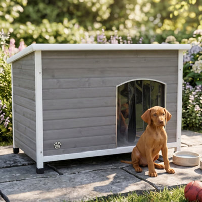 Dog Kennel Grey By Cozy Pet Large Size Insulated Wooden Puppy Kennels House Dk01L-Grey - image 1