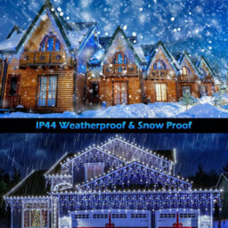 Shatchi 240 Led Icicle Lights 5M - 8 Modes, Blue And White Outdoor Christmas Lights - thumbnail 5