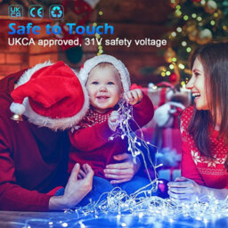 Shatchi 240 Led Icicle Lights 5M - 8 Modes, Blue And White Outdoor Christmas Lights - thumbnail 6