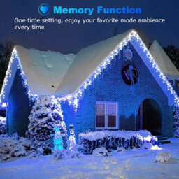 Shatchi 240 Led Icicle Lights 5M - 8 Modes, Blue And White Outdoor Christmas Lights - thumbnail 4