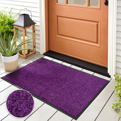 Floordirekt Use&wash Velour Dirt Trapper Entrance Mat Absorbent Non Slip Back Home Business Hallway Purple 120 X 300 Cm - image 1