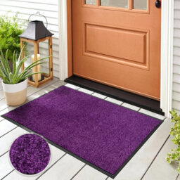Floordirekt Use&wash Velour Dirt Trapper Entrance Mat Absorbent Non Slip Back Home Business Hallway Purple 120 X 300 Cm