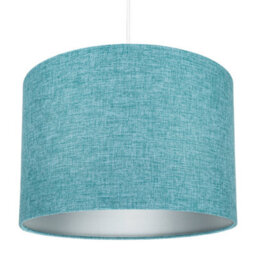 Happy Homewares Contemporary And Sleek 10 Inch Teal Linen Fabric Drum Lamp Shade 60W Maximum - thumbnail 6
