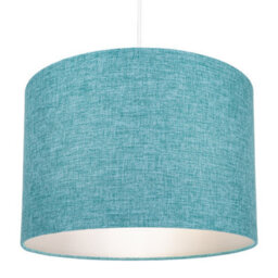 Happy Homewares Contemporary And Sleek 10 Inch Teal Linen Fabric Drum Lamp Shade 60W Maximum - thumbnail 7
