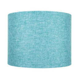 Happy Homewares Contemporary And Sleek 10 Inch Teal Linen Fabric Drum Lamp Shade 60W Maximum - thumbnail 2