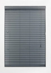 Furnished Faux Wood Venetian Blinds - Dark Grey 50mm Slats Trimmable Blinds For Windows And Doors  (W)45Cm (L)150Cm - thumbnail 3