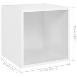 Berkfield Tv Cabinets 2 Pcs White 37X35X37 Cm Engineered Wood - thumbnail 9