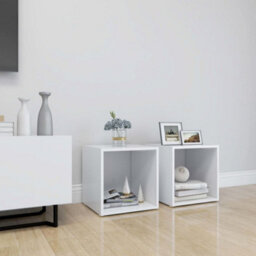 Berkfield Tv Cabinets 2 Pcs White 37X35X37 Cm Engineered Wood - thumbnail 1