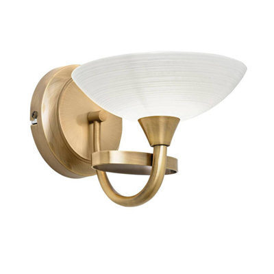 Luminosa Lighting Luminosa Cagney 1 Light Wall Light Antique Brass With White Glass Shade, G9 - image 1