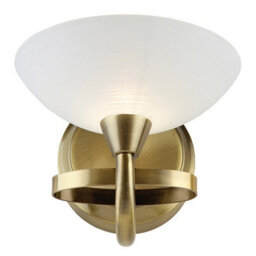 Luminosa Lighting Luminosa Cagney 1 Light Wall Light Antique Brass With White Glass Shade, G9 - thumbnail 2