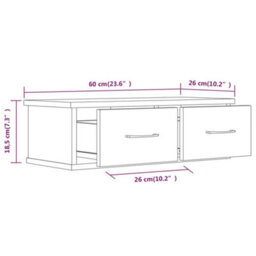 Vidaxl Wall Cabinet Brown Oak 60X26X18.5 Cm Engineered Wood - thumbnail 8