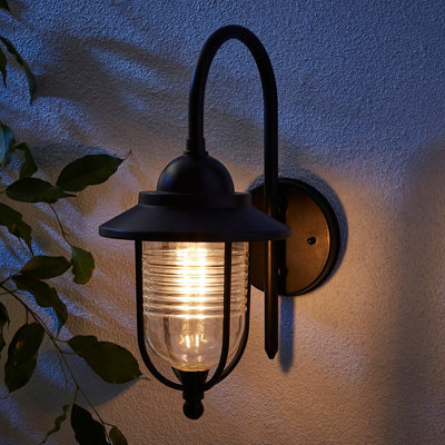 Zinc Dublin Fixed Matt Black Mains-Powered Led Outdoor Lantern On/off Wall Light (Dia)18Cm - image 1