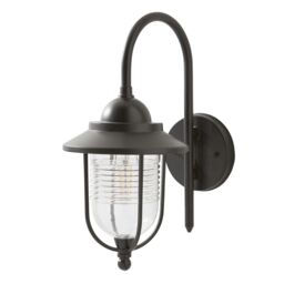 Zinc Dublin Fixed Matt Black Mains-Powered Led Outdoor Lantern On/off Wall Light (Dia)18Cm - thumbnail 4
