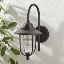 Zinc Dublin Fixed Matt Black Mains-Powered Led Outdoor Lantern On/off Wall Light (Dia)18Cm - thumbnail 2