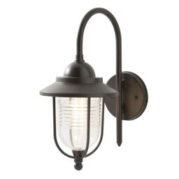 Zinc Dublin Fixed Matt Black Mains-Powered Led Outdoor Lantern On/off Wall Light (Dia)18Cm - thumbnail 3