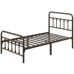 Yaheetech Bronze Single Metal Platform Bed Frame With High Headboard And Footboard - thumbnail 2