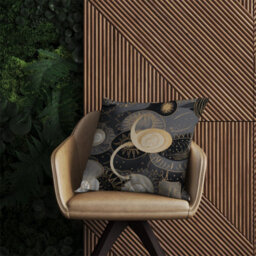 Warren Reed Designer Abstract Silver Gold Sun And Moon Outdoor Cushion 45Cm X 45Cm - thumbnail 2