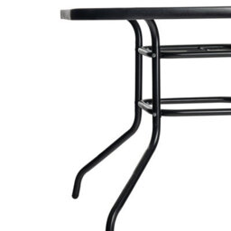 Harbour Housewares Glass Top Garden Table - Glass Top Outdoor Patio Coffee Bistro Furniture - 90 X 90Cm - Black - thumbnail 5