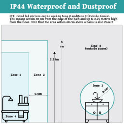 Maerts-E Illuminated Led Bathroom Wall Mirror With Dimmable 3 Lights,demister 1000X600mm Touch Switch - thumbnail 7