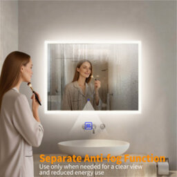 Maerts-E Illuminated Led Bathroom Wall Mirror With Dimmable 3 Lights,demister 1000X600mm Touch Switch - thumbnail 3