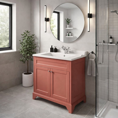 Plum&clay Belmont Pink Traditional Floor Standing Vanity Unit (W)810mm - image 1