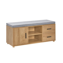 Sobuy Fsr148-N,hallway Shoe Bench Shoe Cabinet Shoe Rack Storage Bench, Wood Veneer,w110Xd35Xh45 - thumbnail 1