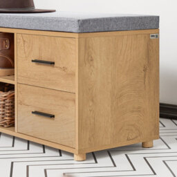 Sobuy Fsr148-N,hallway Shoe Bench Shoe Cabinet Shoe Rack Storage Bench, Wood Veneer,w110Xd35Xh45 - thumbnail 6