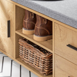 Sobuy Fsr148-N,hallway Shoe Bench Shoe Cabinet Shoe Rack Storage Bench, Wood Veneer,w110Xd35Xh45 - thumbnail 7
