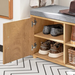 Sobuy Fsr148-N,hallway Shoe Bench Shoe Cabinet Shoe Rack Storage Bench, Wood Veneer,w110Xd35Xh45 - thumbnail 8