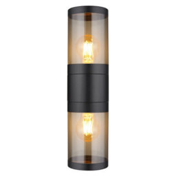 Luminosa Lighting Luminosa Xeloo Outdoor Up Down Wall Lamp Matt Black Ip44 2X E27 - thumbnail 3