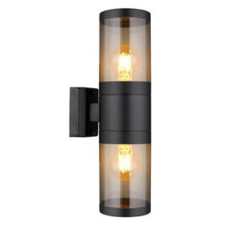 Luminosa Lighting Luminosa Xeloo Outdoor Up Down Wall Lamp Matt Black Ip44 2X E27 - thumbnail 1