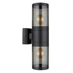 Luminosa Lighting Luminosa Xeloo Outdoor Up Down Wall Lamp Matt Black Ip44 2X E27 - thumbnail 2