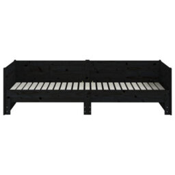 Berkfield Pull-Out Day Bed Black Solid Wood Pine 2X(90X200) Cm - thumbnail 7